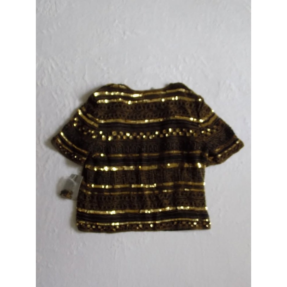 Papell Boutique Evening Vintage 1996 Beaded Sequin Silk Jacket Gold Black NWT‎
